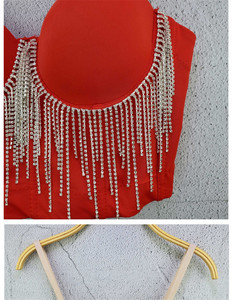 2024 nuovo Design estivo strass catena di nappe piccola <span class=keywords><strong>canottiera</strong></span> moda Performance da palcoscenico abbigliamento da donna - Product Image 4