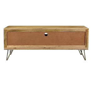 Meuble TV Jodhpuri Woods Korik en bois massif, console de divertissement artisanale, rangement moderne pour salon, durable et élégant - Product Image 3