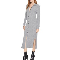 Cardigan long en cachemire de conception mince de style de mode Robe en cachemire de laine de bouton de tricot pour les femmes