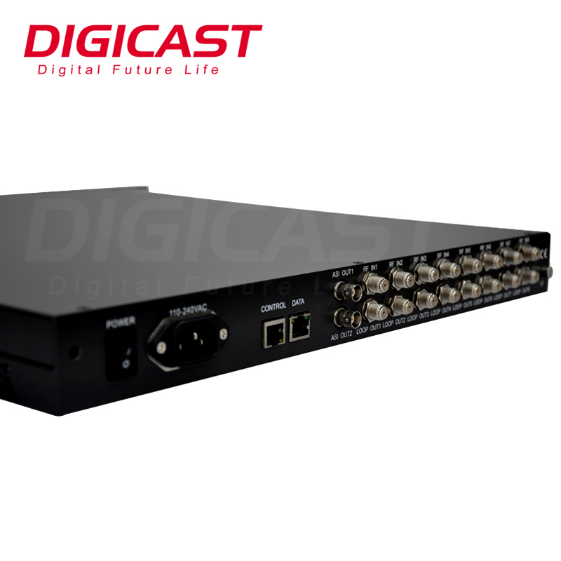 24 En 1 DVB a IP Gateway DVB-C/S/S2/ISDB-T al receptor de satélite IP equipo de radiodifusión de TV Digital