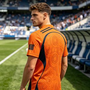เสื้อฟุตบอลแบบซับลิเมชั่น OEM ODM ขายส่ง ป้ายยางเวลโครแบบกำหนดเอง ปักตราสัญลักษณ์ โลโก้ลายพิมพ์ชนเผ่าอะบอริจินสุดเทรนดี้ - Product Image 4