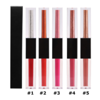 Haute qualité végétalien Double-fin liquide minéral brillant à lèvres fard à paupières Logo personnalisé étanche longue durée mode maquillage rouge à lèvres