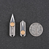 Pisau Lipat Titanium Kecil Grosir, Pemotong Kotak Mini, Pisau Utilitas EDC, Gantungan Kunci Keren, Hadiah untuk Pria