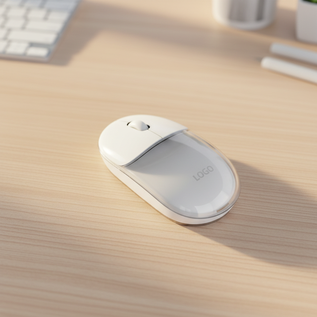Keywin G28 Custom 2.4G 3D Wireless Transparent Mouse ABS Roller 1000 DPI Ergonomic Design Office Home Use