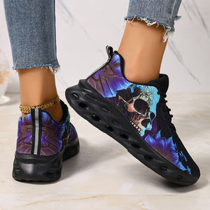 Productos con Logotipo Personalizado 2026, Zapatillas de Baloncesto Negras con Estampado de Calavera, Precio al por Mayor OEM, Zapatillas Deportivas Sublimadas para Correr - Product Image 4