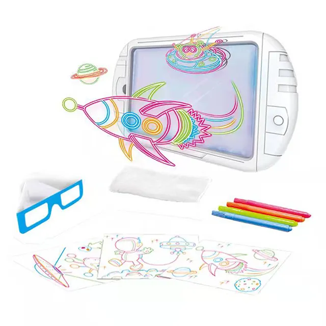 2022 toys kids educational magic drawing board 3d light up drawing writing board toys for kids