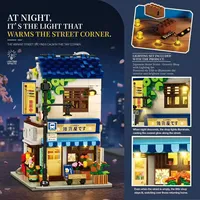 Reobrix 66504 1272 Piezas Nuevo Modelo Creativo de Tienda de Ramen Japonesa, Juguetes Educativos DIY, Regalos para Niños, Sets de Bloques de Construcción