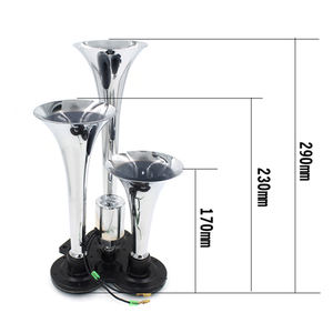 Bocina de aire de 12V y 24V para coche, claxon eléctrico de 3 trompetas con sonido fuerte, claxon de presión de aire para camión marino - Product Image 5