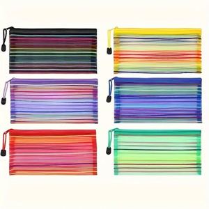 Bolsa de Malla Transparente de Poliéster de Colores Duraderos, Sin Deformación, para Archivos A6, con Cierre, para Oficina, Venta Caliente - Product Image 1