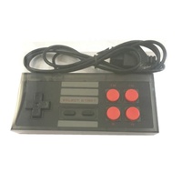 Manette de jeu pour console, style 8 bits, câble de connexion 15 broches 7 broches, contrôleur pour NES pour FC, manette de jeu filaire, noir transparent