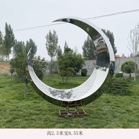 Yuezao Paslanmaz Çelik Döküm Modern Soyut Manzara Heykeli, Büyük Ayna Cilası Özelleştirilmiş Tasarım, Dış Mekan Kullanımı İçin