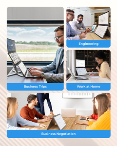 Moniteur d'ordinateur portable professionnel en aluminium à <span class=keywords><strong>double</strong></span> affichage 2K QKD 14'' 15.6'' <span class=keywords><strong>Écran</strong></span> tactile externe Conception pliable à 360 degrés Interface USB - Product Image 6
