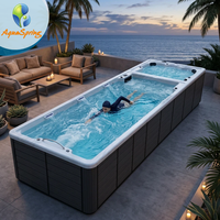 Piscine de nage à contre-courant de luxe moderne de 7,8 m en acrylique avec système Balboa pour villas et grands projets de jardins – Vente en gros