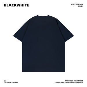 Camiseta de Manga Corta para Mujer, Color Azul Oscuro, Corte Regular, 100% Algodón Jersey, Transpirable, Q222 - Product Image 3