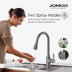 JOMOO Vòi Nước Nhà Bếp Kéo Ra Màu Xám Súng Phun Bồn Rửa Nhà Bếp Vòi Xoay 360 Độ Vòi Bồn Rửa Nhà Bếp - Product Image 3