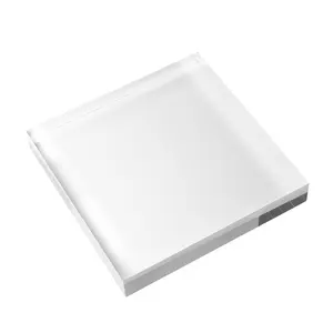 6X6X1 Gegoten Plexiglas Vierkant Blok Blanco Transparant Glas Acryl Bureau Blok