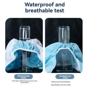 Taille L Doublure en tissu suédé Adulte Réglable Abdomen Lavable Couche en tissu Réglable Réutilisable Incontinence Étanche Couche Pantalon - Product Image 3