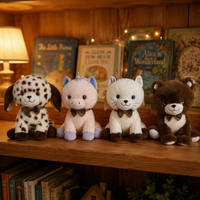 Peluche en coton biologique Super Douce, Rembourrage en coton PP, Modèle Assis Quatre Animaux (Chien, Licorne, Chat, Ours en Peluche), Anti-stress