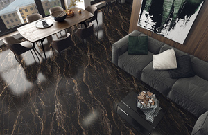 Carreaux Noir Marrón Oro Mármol Pulido Porcelana <span class=keywords><strong>Gres</strong></span> Azulejos Carreaux De Sol 60x60 Salon Azulejo De Alta Calidad - Product Image 5