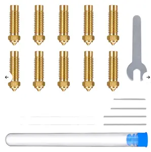 Eleloo Multi-Size Messing Nozzle Kit Voor Neptunus 4 Plus/4 Max Messing Hotend Nozzles 0.4/0.6/0.8/1.0Mm Met Reinigingskits