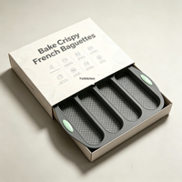 Moule à pain français en silicone, 4 cavités, plaque de cuisson pour baguette avec trous d'aération, réutilisable, compatible four et lave-vaisselle, outil de fabrication de pain