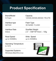 Disque dur SSD interne SATA 3 2,5 pouces en gros, SSD 1 To, 128 Go, 256 Go, 512 Go, 1 To, 2 To, lecteur SSD 512 Go