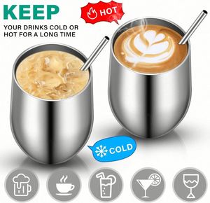 Offre Spéciale – Tasse Isotherme 12oz en Acier Inoxydable à Double Paroi, Forme Œuf, Gobelet à Vin Coquille d'Œuf avec Couvercle - Product Image 5