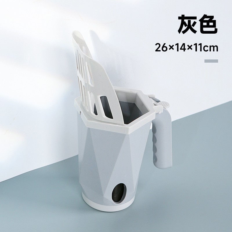 Petite pelle à litière intégrée pour chat (gris)