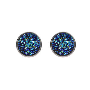 Round Gypsophila Crystal <strong>Druzy</strong> Hypoallergenic Engagement Stainless Steel Glitter <strong>Stud</strong> <strong>Earrings</strong> for Women - Product Image 5
