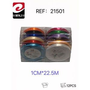 Mnj Mixed Color Gift Ribbon 1Cm X 22.5M 12Pcs Pack For Decoration - Product Image 1