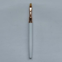 Pinceau à ongles professionnel de luxe avec logo personnalisé, manche métallique coudé, virole sertie, poils en nylon, pinceau 3D pour gel UV pour nail art