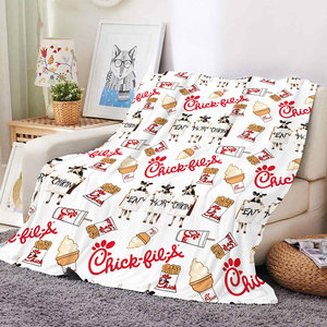 Couverture en peluche personnalisable à motif poulet frit pour restauration rapide, douce et moelleuse, pour canapé de salon ou voyage, vente en gros - Product Image 5