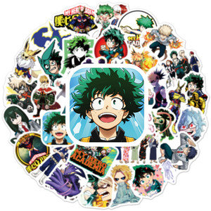 สติกเกอร์อนิเมะมายฮีโร่อะคาเดเมีย 50 ชิ้น ออลไมท์ โทโดโรกิ โชโตะ บาคุโกะ คัตสึกิ สำหรับติดแล็ปท็อป สเก็ตบอร์ด มอเตอร์ไซค์ กีตาร์ - Product Image 4
