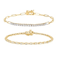 Bracelet de tennis en gros Bracelet de tennis en diamant de laboratoire VVS 14 carats 18 carats Bracelet de tennis en or massif