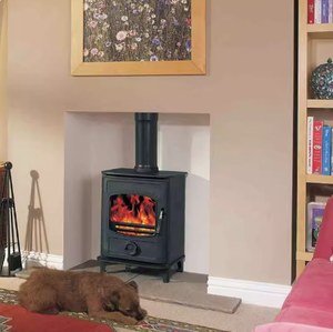 Cheminée autonome multi-combustibles en fonte AL907 avec une puissance calorifique de 8 kW, conforme à la norme EcoDesign, pour salon de villa - Product Image 1