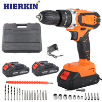 HIERKIN Perceuse à percussion sans fil rechargeable haute capacité 21V 30Nm à vitesse variable avec mandrin 3/8 po