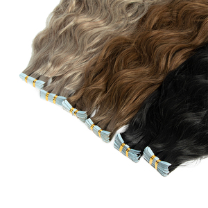 New arrival Chất lượng cao bán buôn băng trong phần mở rộng tóc lớp biểu bì phù hợp nguyên liệu Ấn Độ tự nhiên sóng tóc - Product Image 4