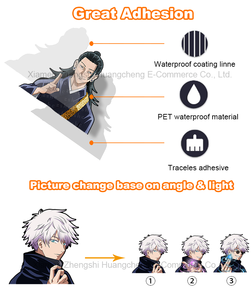 500designs Autocollants Animés 3D Stock <span class=keywords><strong>le</strong></span> <span class=keywords><strong>Plus</strong></span> Populaire <span class=keywords><strong>Manga</strong></span> Lenticulaire Étanche Décoration Murale Ordinateur Portable Découpée Autocollants de Voiture - Product Image 5