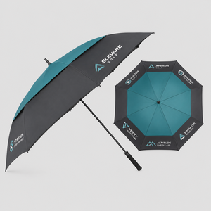 Parapluie publicitaire personnalisé pour salon professionnel, parapluie de golf droit résistant au vent en polyester, cadeau promotionnel pour branding d'entreprise - Product Image 3
