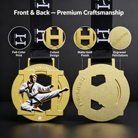 Offre Spéciale – Médaille Sportive Moderne Sculptée en 3D, Imprimée en Couleur, en Alliage de Zinc Moulé sous Pression, Gravée au Laser, pour Taekwondo