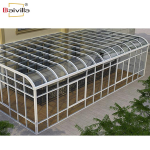 Véranda de jardin quatre saisons, solarium, toit en arc, véranda en verre, serre en aluminium, toit en verre incurvé - Product Image 2