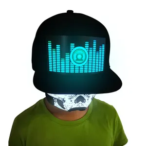 party supplier Halloween led sound activated caps masks factory customized el display advertising hats