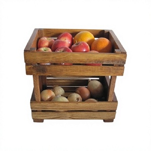 Panier en bois à 2 niveaux, design dernier cri, qualité supérieure, taille personnalisée, pour le stockage des fruits et légumes, en gros - Product Image 1