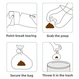 EPI-degradable Thickened Pet Waste Bags Disposable Poop-Scooping Bags Dogs Portable <b>Roll</b>-Up <b>On</b>-The-Go Dog Walking - Product Image 4