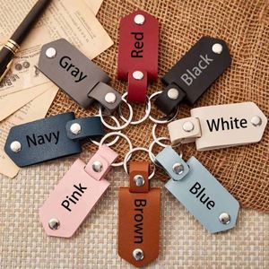 Custom Logo Light <b>Keychain</b> PU <b>Leather</b> and Black Metal Engraved Car Key Ring Stainless Steel and Zinc Alloy Gift - Product Image 4