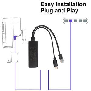 Bộ Chia <span class=keywords><strong>PoE</strong></span> Cáp TYPE-C 802.3af RJ45 Bộ Chuyển Đổi Nguồn Qua <span class=keywords><strong>Ethernet</strong></span> 48V Sang 12V Cho Điện Thoại Voip 10/100Mbps - Product Image 2