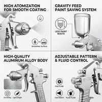 Pistolet de pulvérisation pneumatique W-71S à haute atomisation, alimentation par aspiration, pistolet à peinture à air comprimé, gobelet en aluminium de 1 L, outil de pulvérisation de surface industrielle