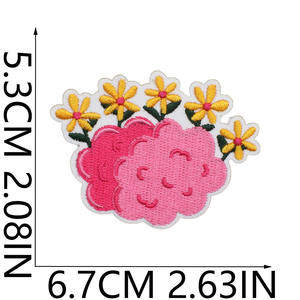 Parche Termoadhesivo de Algodón 'Fe sobre Miedo' con Diseño Floral y Letras, Bordado Personalizado para Ropa, para Pedidos al por Mayor - Product Image 3