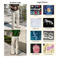 Vente chaude été léger taille élastique plage Baggy pantalon avec cordon de serrage ample jambe droite hommes pantalon en lin