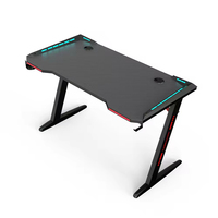 Bureau de jeu personnalisé en promotion pour gamer, table de jeu avec éclairage RGB et porte-gobelet